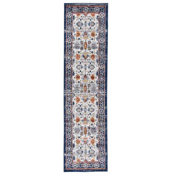 Amer Rugs Alexandria 3 ft. X 11 ft. Blue, Ivory Floral Area Rug