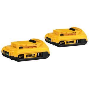 20-Volt MAX Compact Lithium-Ion 2.0Ah Battery Pack (2-Pack)