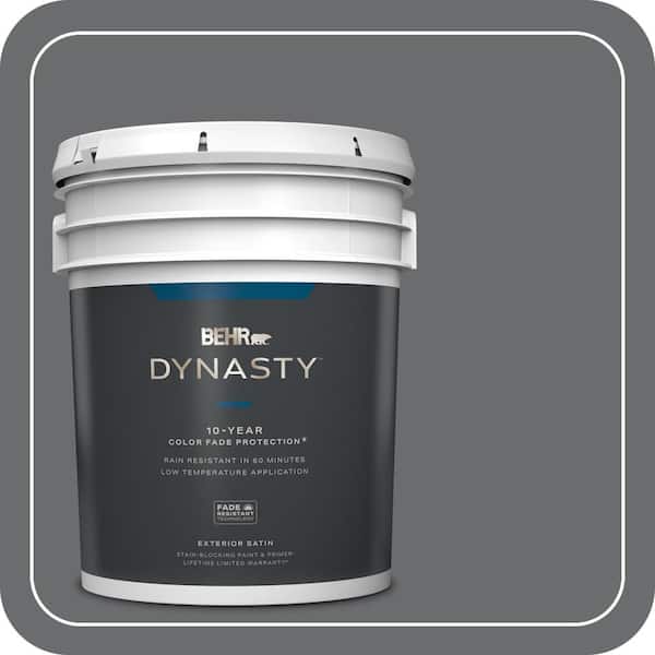 BEHR DYNASTY 5 gal. #770F-5 Dark Ash Satin Enamel Exterior Stain-Blocking Paint & Primer