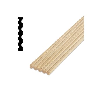 DM 7 - 1/2 in. x 3-1/8 in. x 84 in.Solid Pine Miterless Fluted Casing Molding With Rosettes and Plinth Corner Blocks