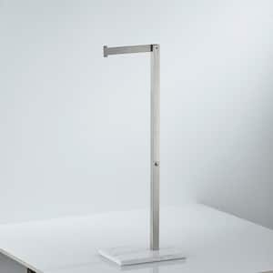 Standing Toilet Paper Holder with Storage in Brushed Nickel