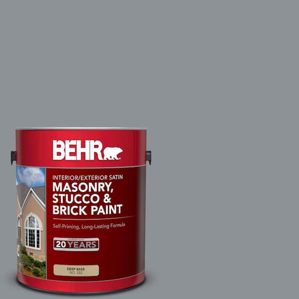 BEHR 1 gal. #770F-4 Gray Area Satin Interior/Exterior Masonry, Stucco and Brick Paint