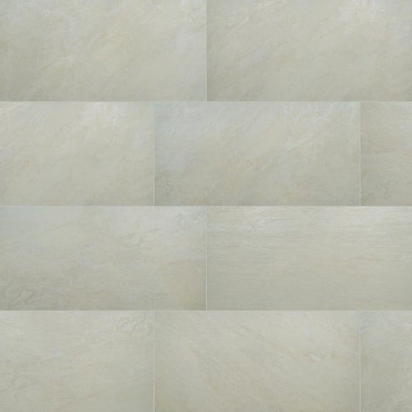 Quartz White 4 in. x 4 in. x 0.39 in. Matte Porcelain Quartzite Look Floor and Wall Tile Sample
