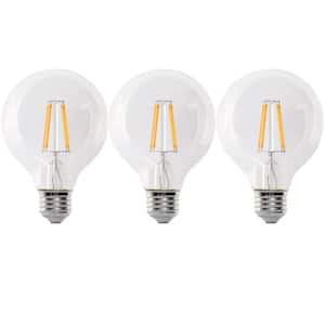25-Watt Equivalent G25 Globe Dimmable Filament Clear Glass Vanity E26 LED Vintage Edison LIght Bulb, Soft White 3-Pack