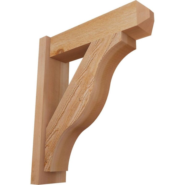 Ekena Millwork 6 in. x 26 in. x 22 in. Western Red Cedar Fuston Craftsman Rough Sawn Outlooker