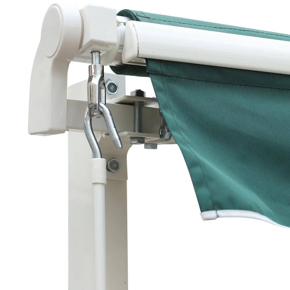 Outsunny 13' Green Retractable Patio Awning with Aluminum Frame