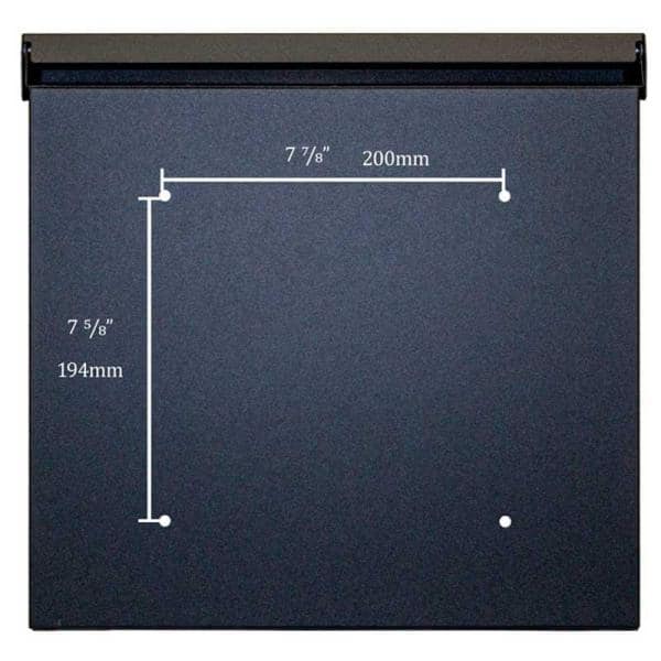 Allux Black Steel Small Locking Wall Mounted Mailbox