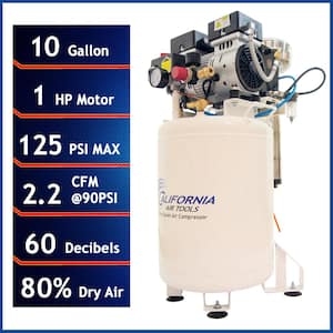 10 Gal. 1 HP Stationary Electric Air Compressor with Air Dryer and Auto Drain Valve