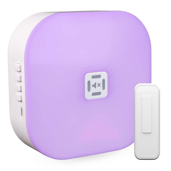 Hampton Bay Wireless LED Illuminated Battery Operated Doorbell Kit with Wireless Push Button, White