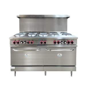 60 in. W 10-Burner Commercial Electric Hot Plate Range 208-Volt 3-Phase in Stainless Steel