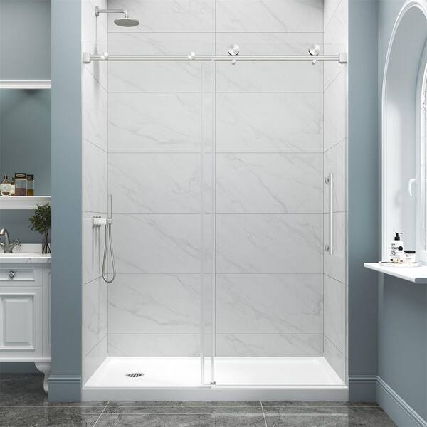 EASYWORC 67 to 72 in. W x 72 in. H Frameless Sliding Shower Door