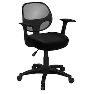 24.9-inches Nylon Mesh Adjustable Height Computer Chair with Arms, Black