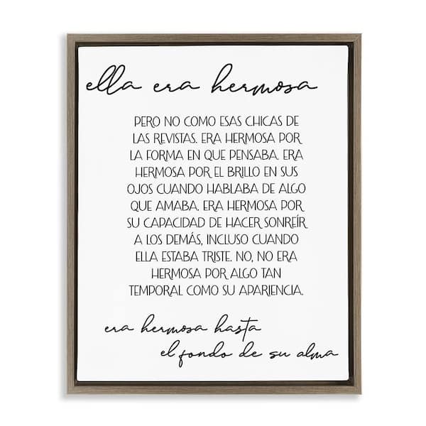 Stupell Industries She is Beautiful by Lil' Rue Brown Floater Frame Typography Graphic Art Print 21 in. x 17 in.