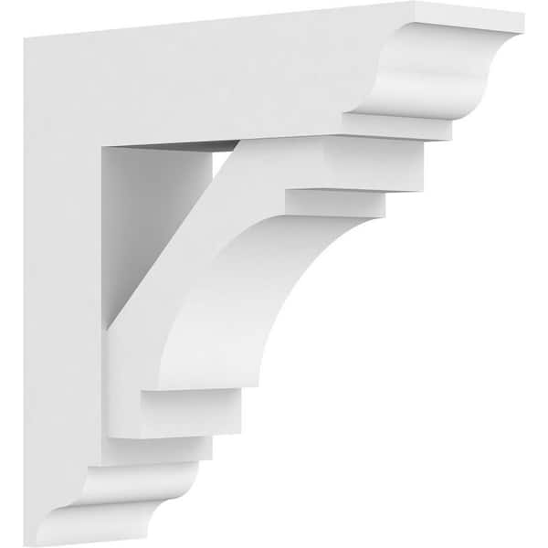 Ekena Millwork Standard Merced 5 in. W x 18 in. H x 18 in. D Signature Urethane Polyurethane Bracket With Traditional Ends
