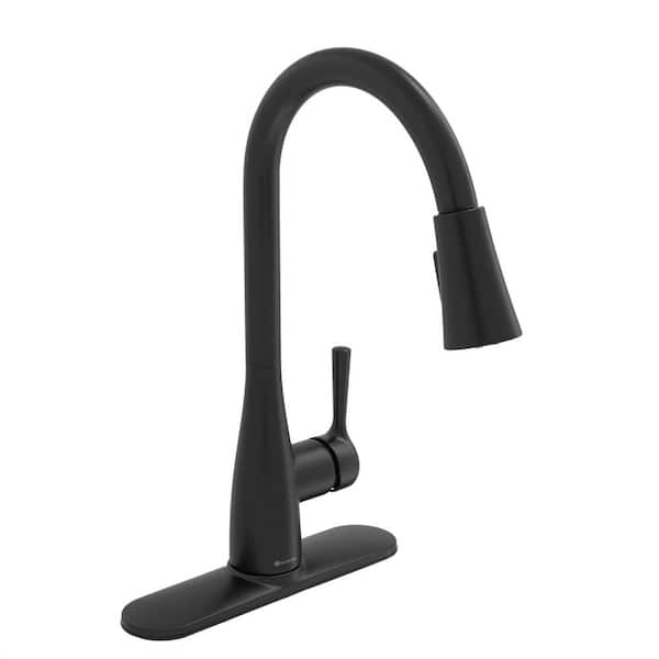 Glacier Bay Sadira Single-Handle Pull-Down Sprayer Kitchen Faucet in Matte Black