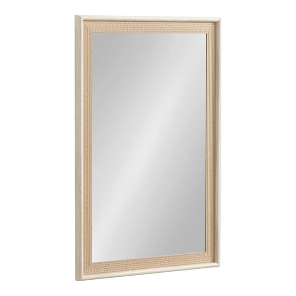 Kate and Laurel Taraji 20.00 in. W x 30.00 in. H White Rectangle Coastal Framed Decorative Wall Mirror
