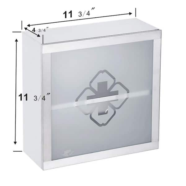 Stainless Steel Silver Corner Mount Medicine Cabinet with 3