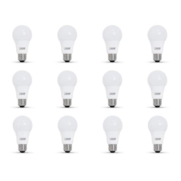 60-Watt Equivalent A19 Dimmable CEC Title 20 90 CRI E26 Medium LED Light Bulb, Bright White 3000K (12-Pack)