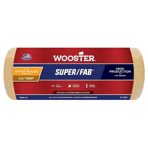 Wooster 9 in. x 1-1/4 in. Pro Super/Fab High-Density Knit Fabric Roller Cover Applicator/Tool