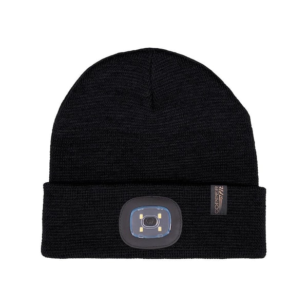 COPPER FIT WORKGEAR Black Unisex One Size Fits Most Beanie Hat with LED Light
