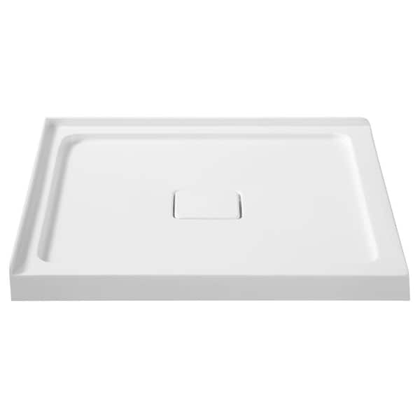 ANZZI Titan Series 36 in. x 36 in. Double Threshold Shower Base in White