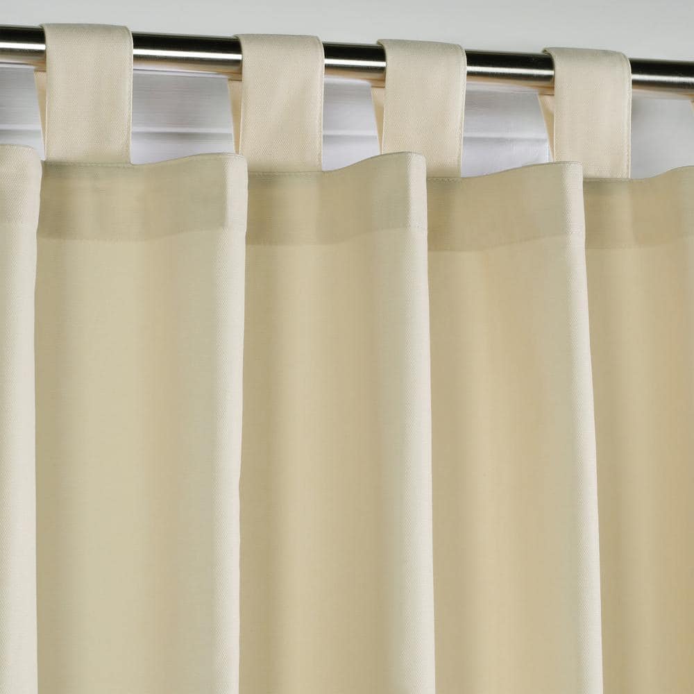 Natural Cotton Tab Top Room-Darkening Curtain Panels Pair