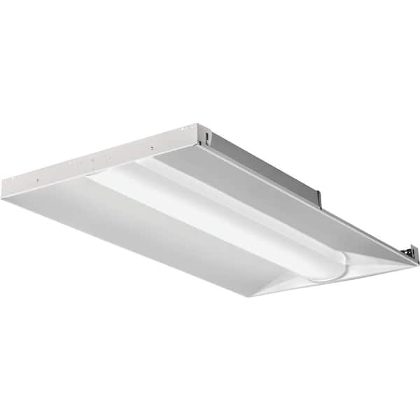 Lithonia Lighting Contractor Select 2 ft. x 4 ft. 128-Watt Integrated LED White 4000 Lumens 4000K Curved Center Basket Troffer (1-Pack)