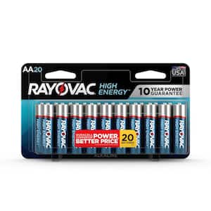 High Energy AA Batteries (20-Pack), Double A Alkaline Batteries