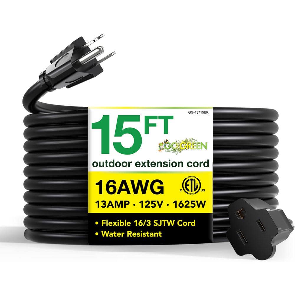 15 ft. 16/3 SJTW Outdoor Extension Cord, Black price history on PriceWatchPro