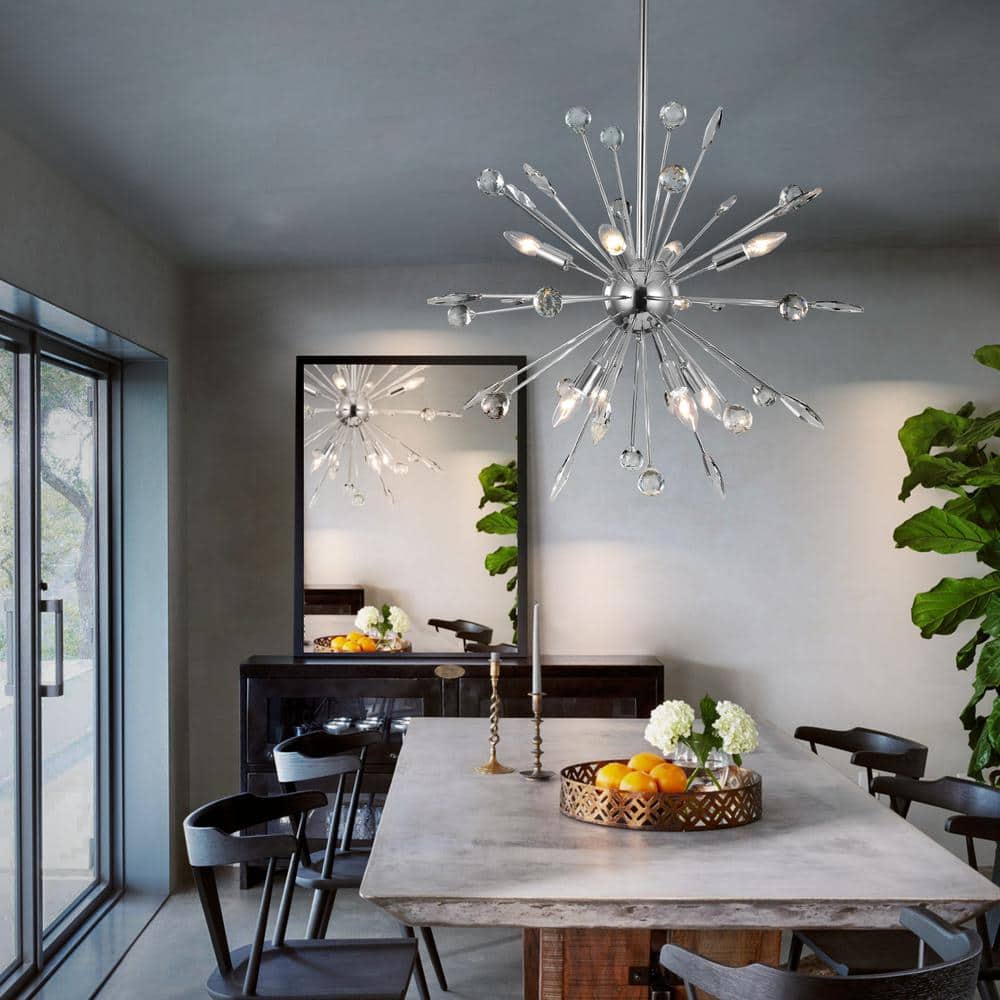 Calzada 8-Light Chrome Crystal Sputnik Chandelier