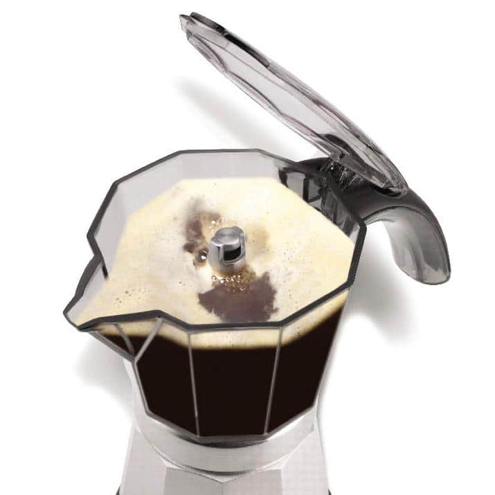 Compact Black and Silver Electric Moka Espresso Maker