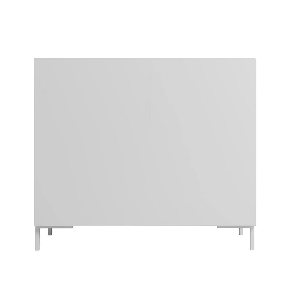Bogardus White Mid-Century Modern Accent Cabinets Set of 2 with Metal Legs