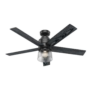 Grove Park 52 in. Indoor Matte Black Ceiling Fan with Light Kit and Wall Control