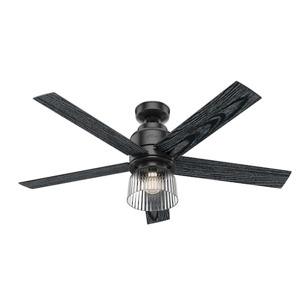 Hunter Grove Park 52 in. Indoor Matte Black Ceiling Fan with Light Kit and Wall Control