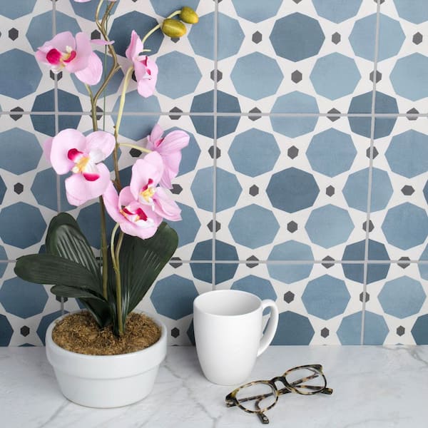Merola Tile Caprice Colors Sapphire 7-7/8 in. x 7-7/8 in