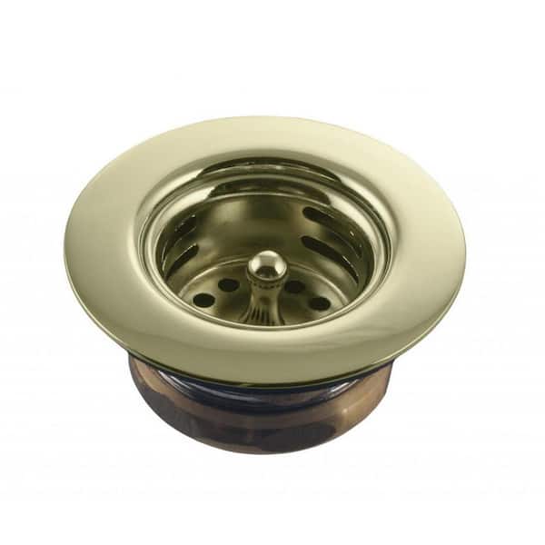 Westbrass 2-1/4 in. Midget Duo Post Style Bar Strainer in Polished Brass