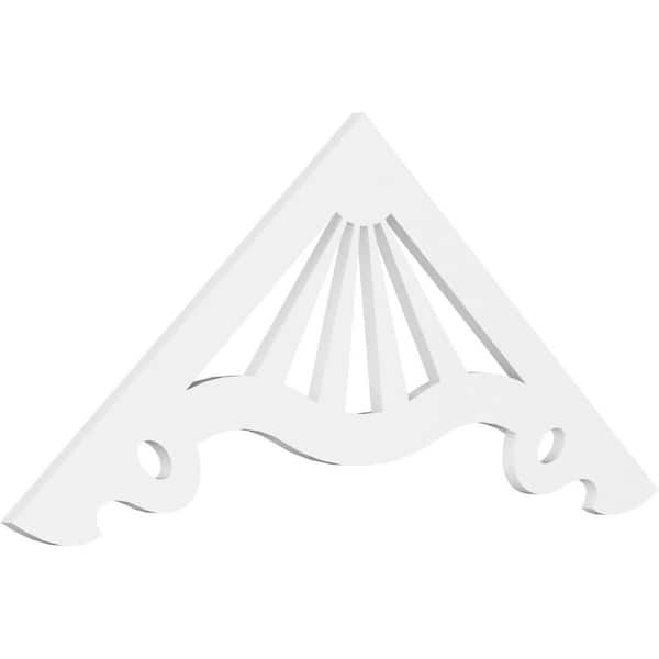 Ekena Millwork Pitch Marshall 1 in. x 60 in. x 27.5 in. (10/12) Architectural Grade PVC Gable Pediment Moulding