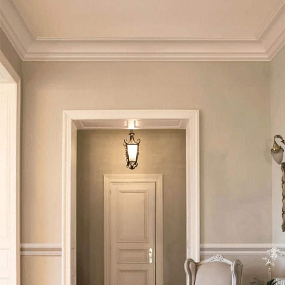 Primed White Polyurethane Crown Panel Moulding Set