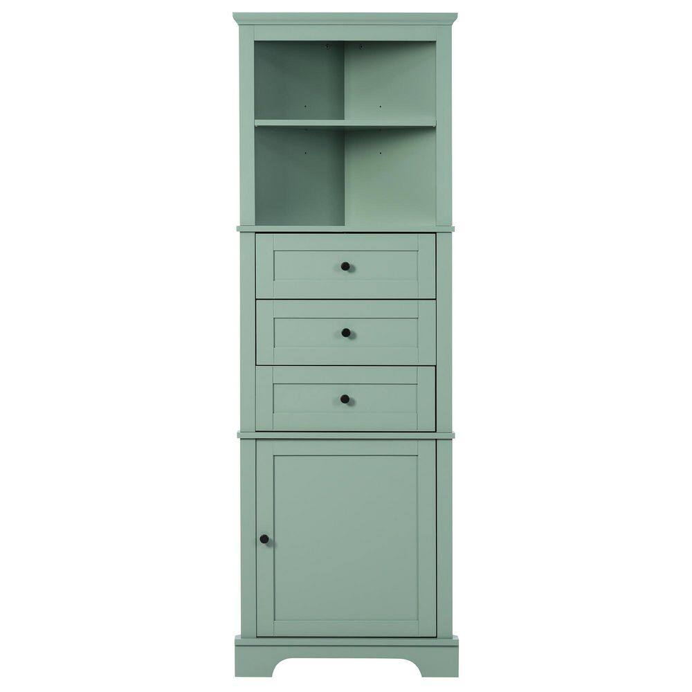 23 in. W x 13 in. D x 69 in. H Green Linen Cabinet with 3-Drawers and Adjustable Shelves price history on PriceWatchPro