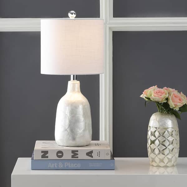 JONATHAN Y Lucille 21 in. Pearl Seashell Table Lamp