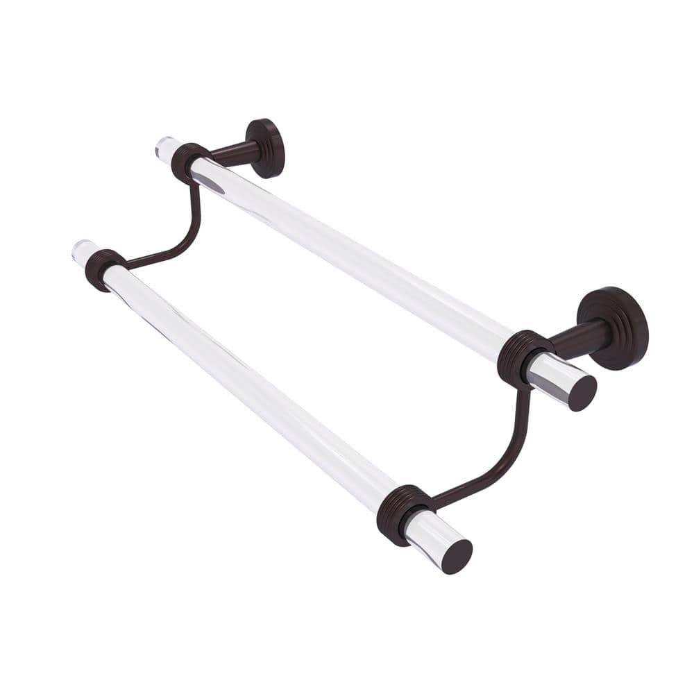 Pacific Beach Collection 24 in. Double Towel Bar with Groovy Accents in Antique Bronze price history on PriceWatchPro
