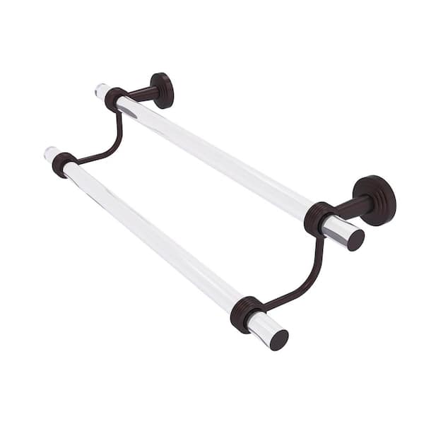 Allied Brass Pacific Beach Collection 24 in. Double Towel Bar with Groovy Accents in Antique Bronze