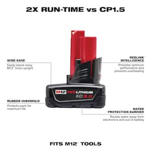 M12 12-Volt Lithium-Ion XC Extended Capacity Battery Pack 3.0Ah
