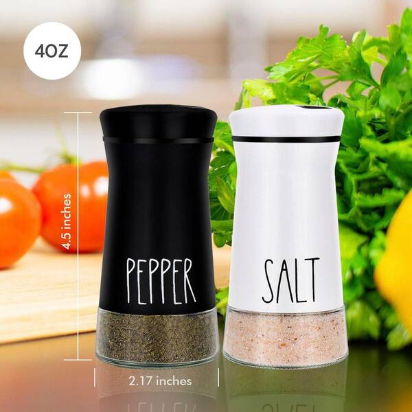 Lynzavix Farmhouse Stainless Steel Salt and Pepper Shakers Set