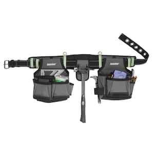 2-Bag Adjustable High Visibility Contractor's Work Tool Belt