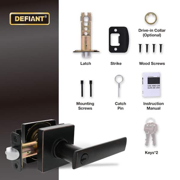 Defiant Westwood Aged Bronze Keyed Entry Door Handle with Square