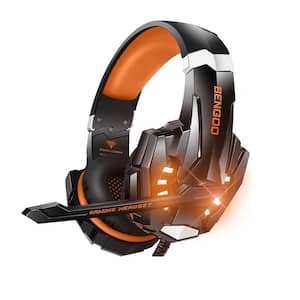 Orange Wired Gaming Noise Cancelling Over the Ear Headphones