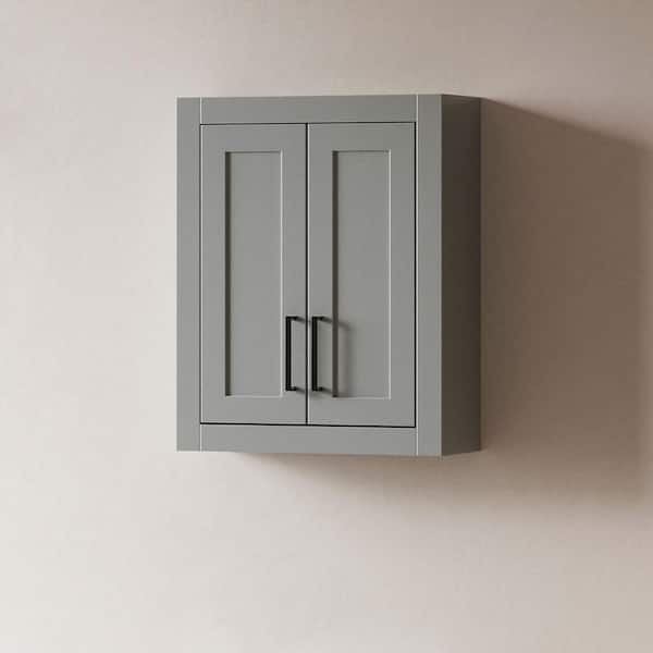 Hepburn 21 in. W x 8 in. D x 26 in. H Bathroom Storage Wall Cabinet in White Gray