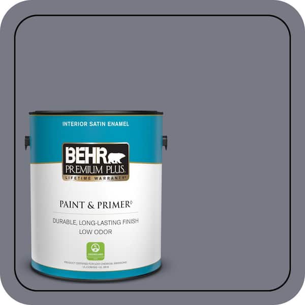 BEHR PREMIUM PLUS 1 gal. #N540-5 Infamous Satin Enamel Low Odor Interior Paint & Primer