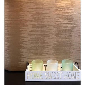 Metallic FX Cream Layered Stripe Non-Woven Paper Wallpaper